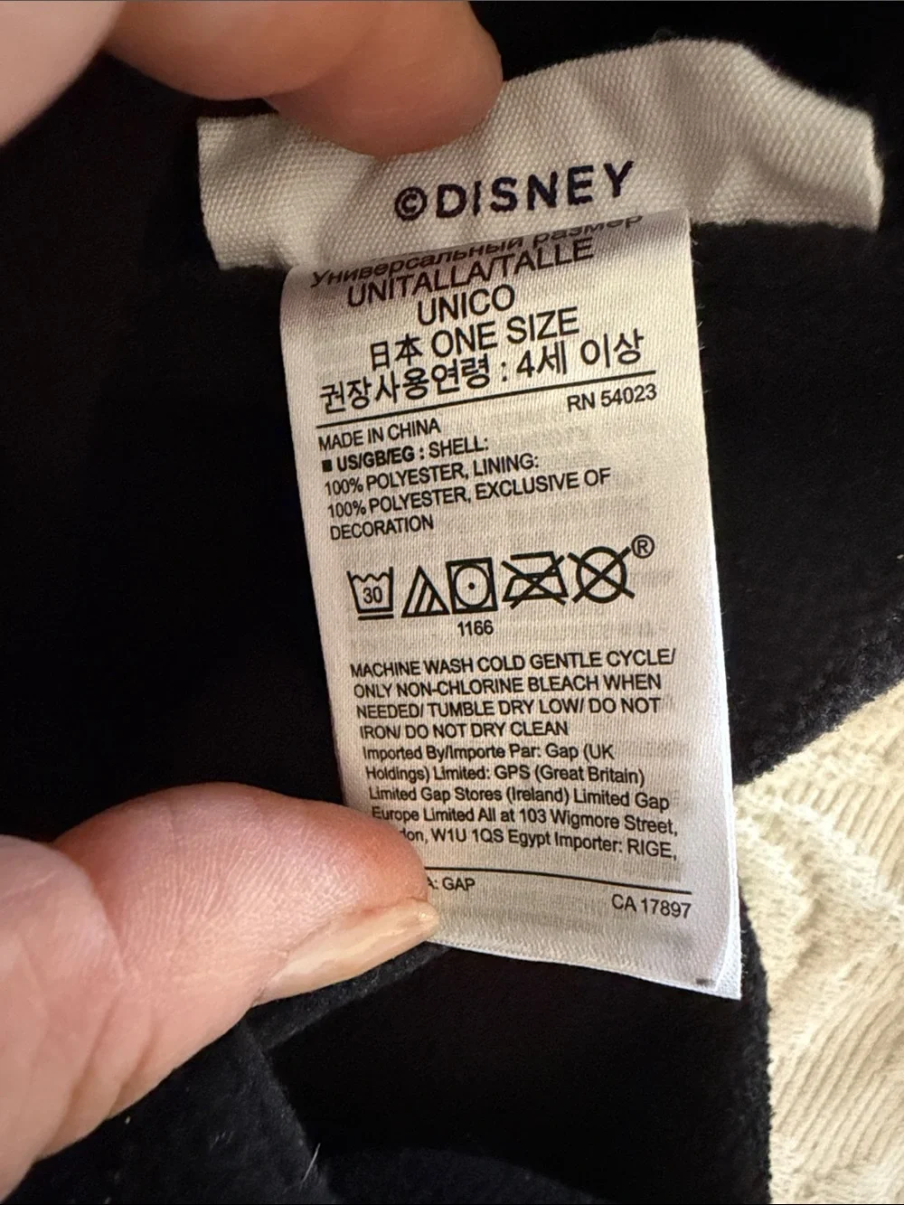 Disney x GAP Mickey & Minnie Mouse Black Fleece Neck Warmer